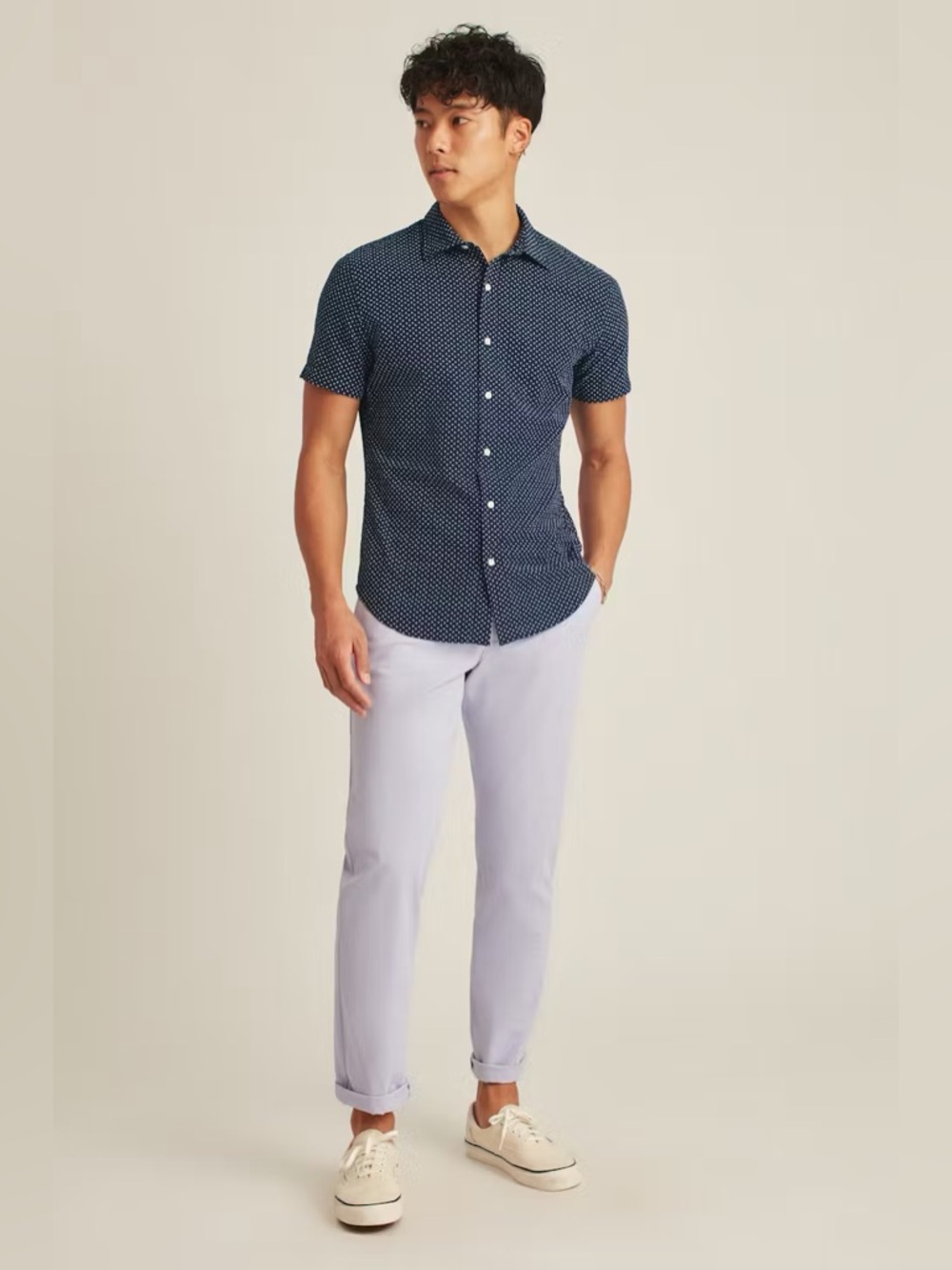 NWOT Bonobos Stretch Riviera Short Sleeve Buttondown Shirt *Long Shirt Length
